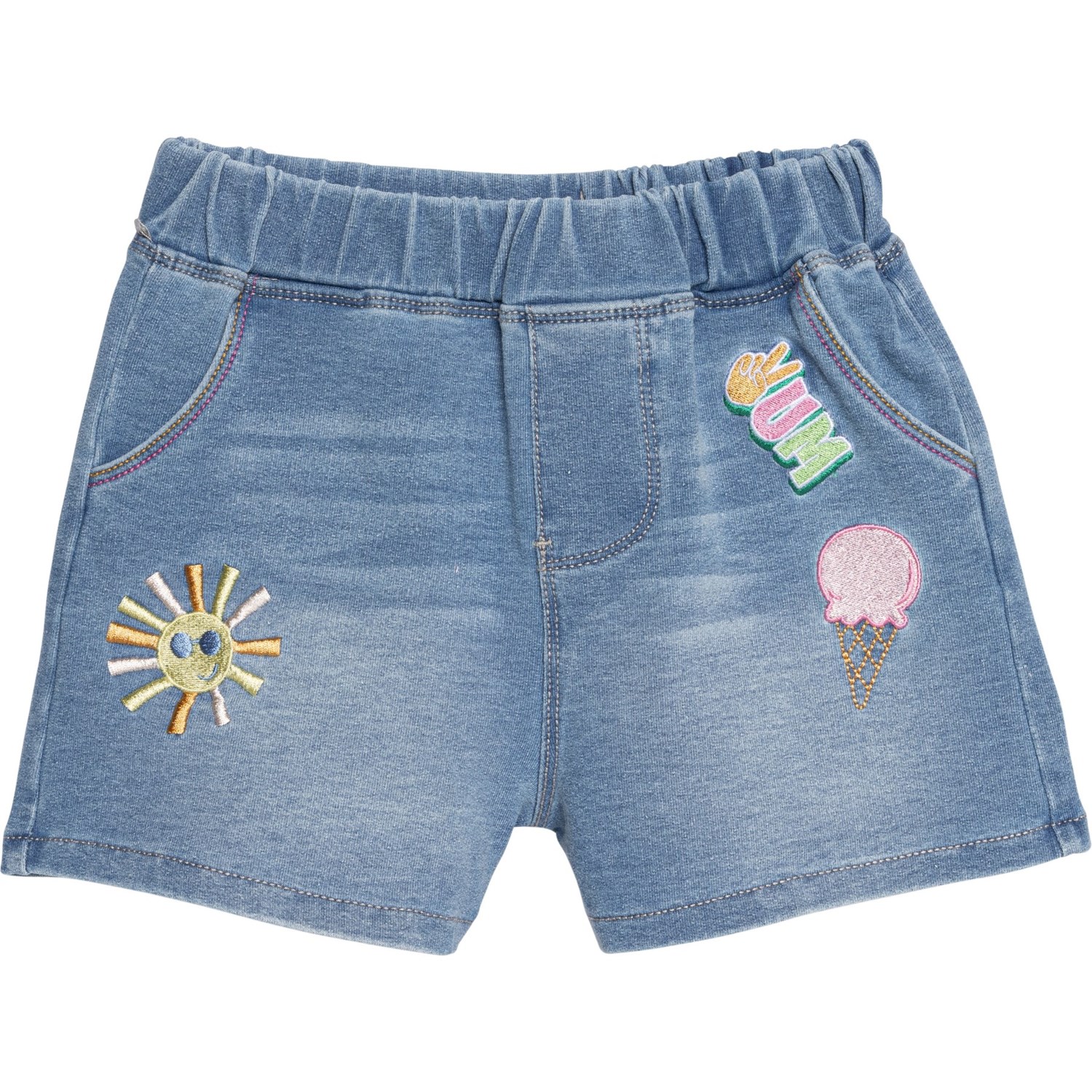 Girls Embroidered Denim Shorts
