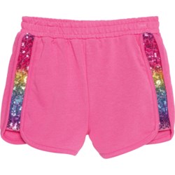 Flapdoodles Little Girls Sequin Shorts in Hot Pink