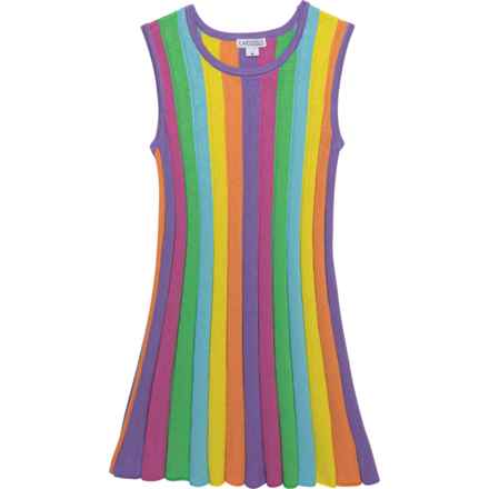 Flapdoodles Little Girls Stripe Dress - Sleeveless in Multi