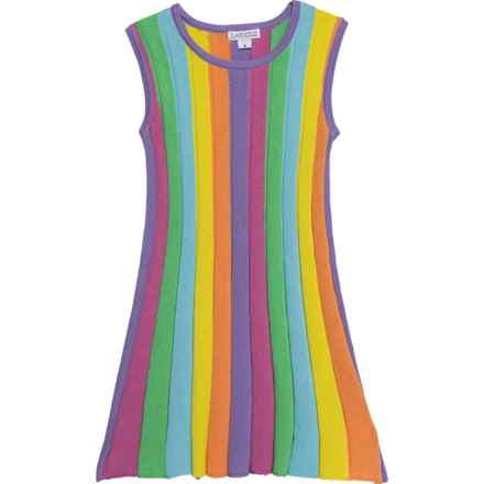 Flapdoodles Little Girls Stripe Dress - Sleeveless in Multi