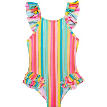 Flapdoodles Little Girls Stripe One-Piece Swimsuit - UPF 50+ in Stripe