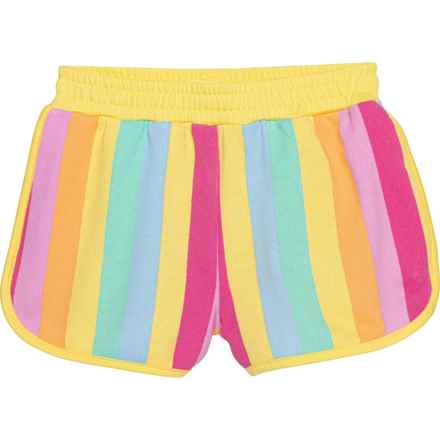 Flapdoodles Little Girls Terry Shorts in Multi Stripe