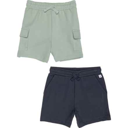 Flapdoodles Toddler Boys Knit Shorts - 2-Pack in Jadeite