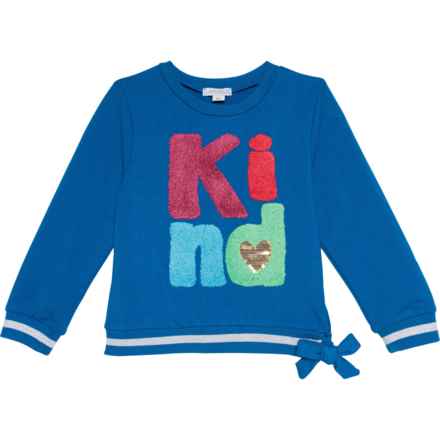 Flapdoodles Toddler Girls Sparkle Rib Shirt - Long Sleeve in Royal Blue