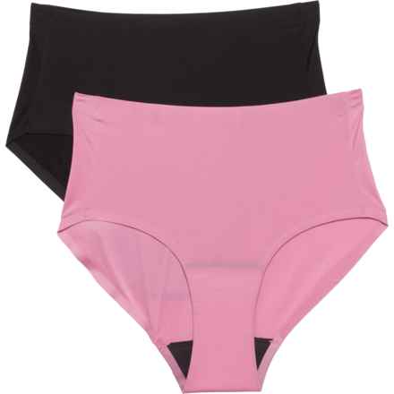Flo Leakproof Panties - 2-Pack, High-Rise Briefs in Black/Rose Bouquet