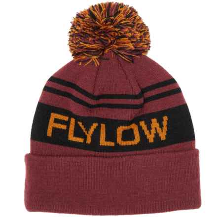 Flylow OG Pompom Beanie in Redwood/Copper/Black