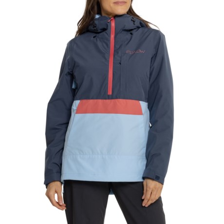 Flylow Sarah Anorak Jacket - Waterproof, Insulated in Night/Alpine/Chili