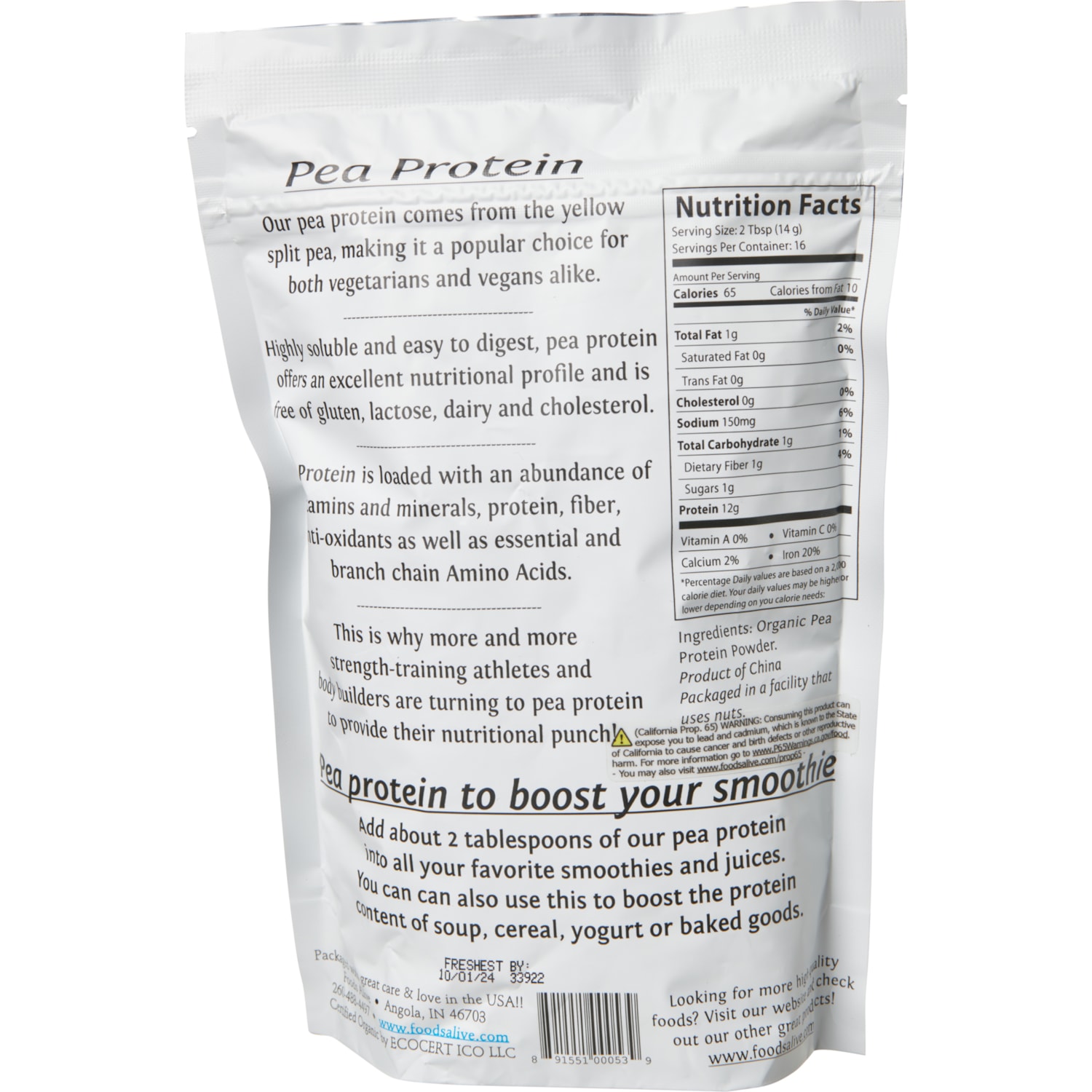 Foods Alive Pea Protein Powder - 8 oz. - Save 22%