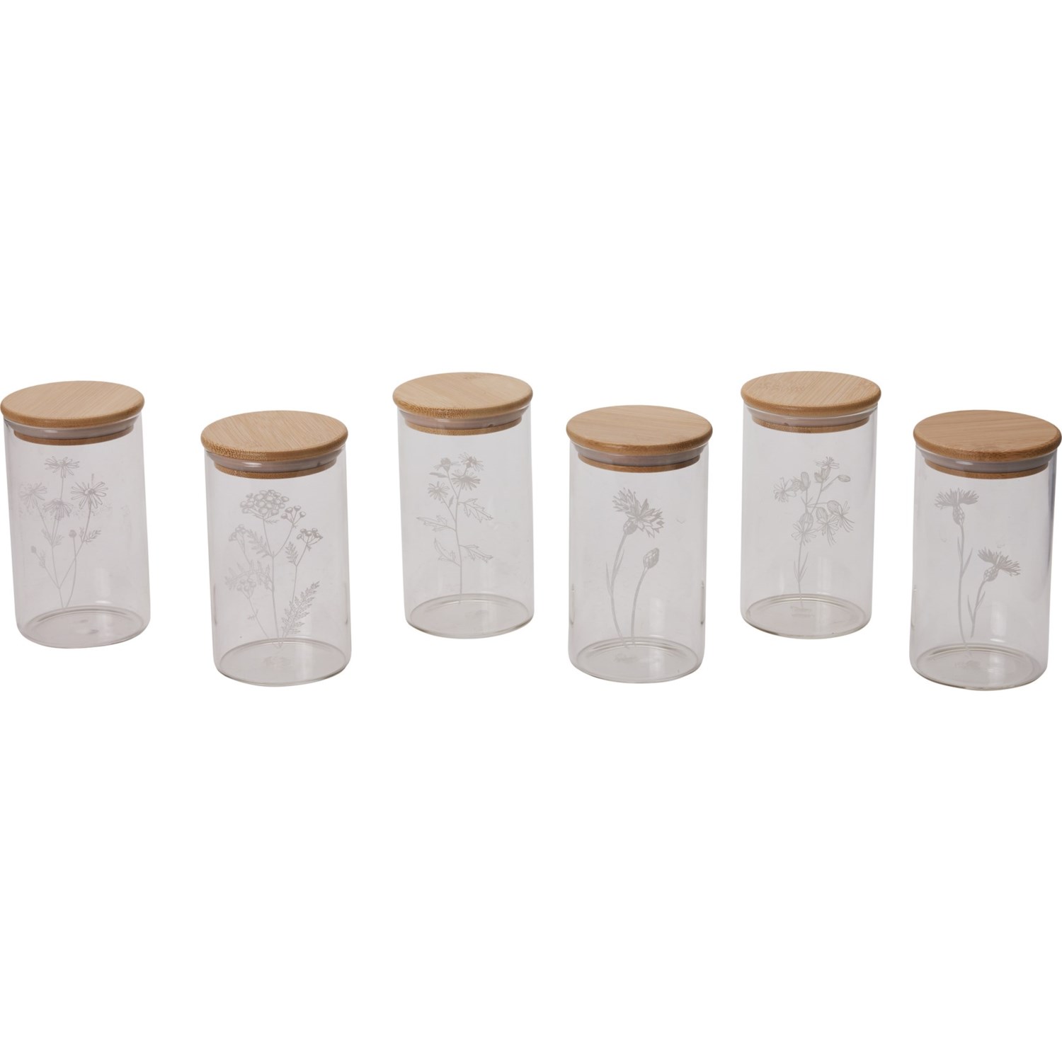 FOODY Wildflower Glass Storage Jars - 6-Pack, 10 oz. - Save 35%