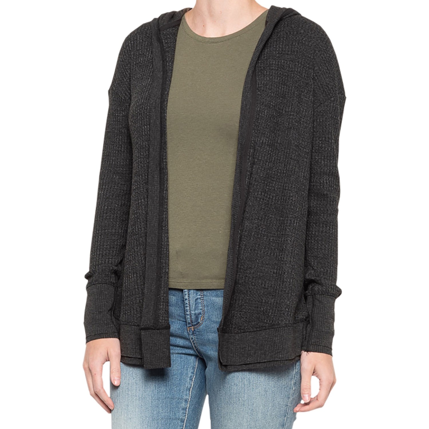knitted hooded cardigan