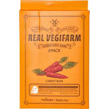 FORTHESKIN Super Food Real VegiFarm Double-Shot Carrot Face Mask - 5-Pack in Multi