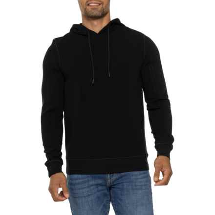 FOUR LAPS Latitude Waffle-Knit Hoodie in Black
