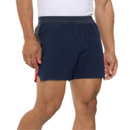 FOURLAPS Distance Shorts - 4”, Built-In Brief in Navy/Red/Charcoal