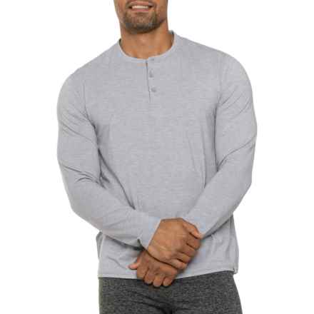 FOURLAPS Radius Henley Shirt - Long Sleeve in Grey Heather