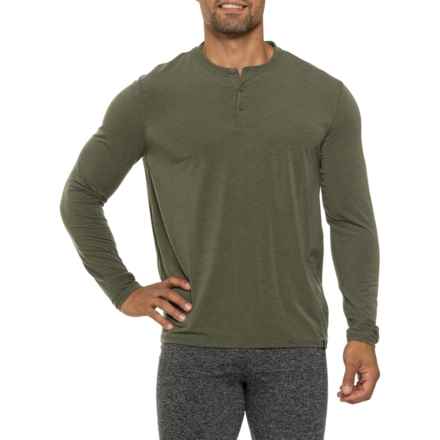 FOURLAPS Radius Henley Shirt - Long Sleeve in Thyme Heather