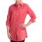 7028M_2 Foxcroft Stretch Cotton Tunic Shirt - No-Iron, Long Sleeve (For Women)