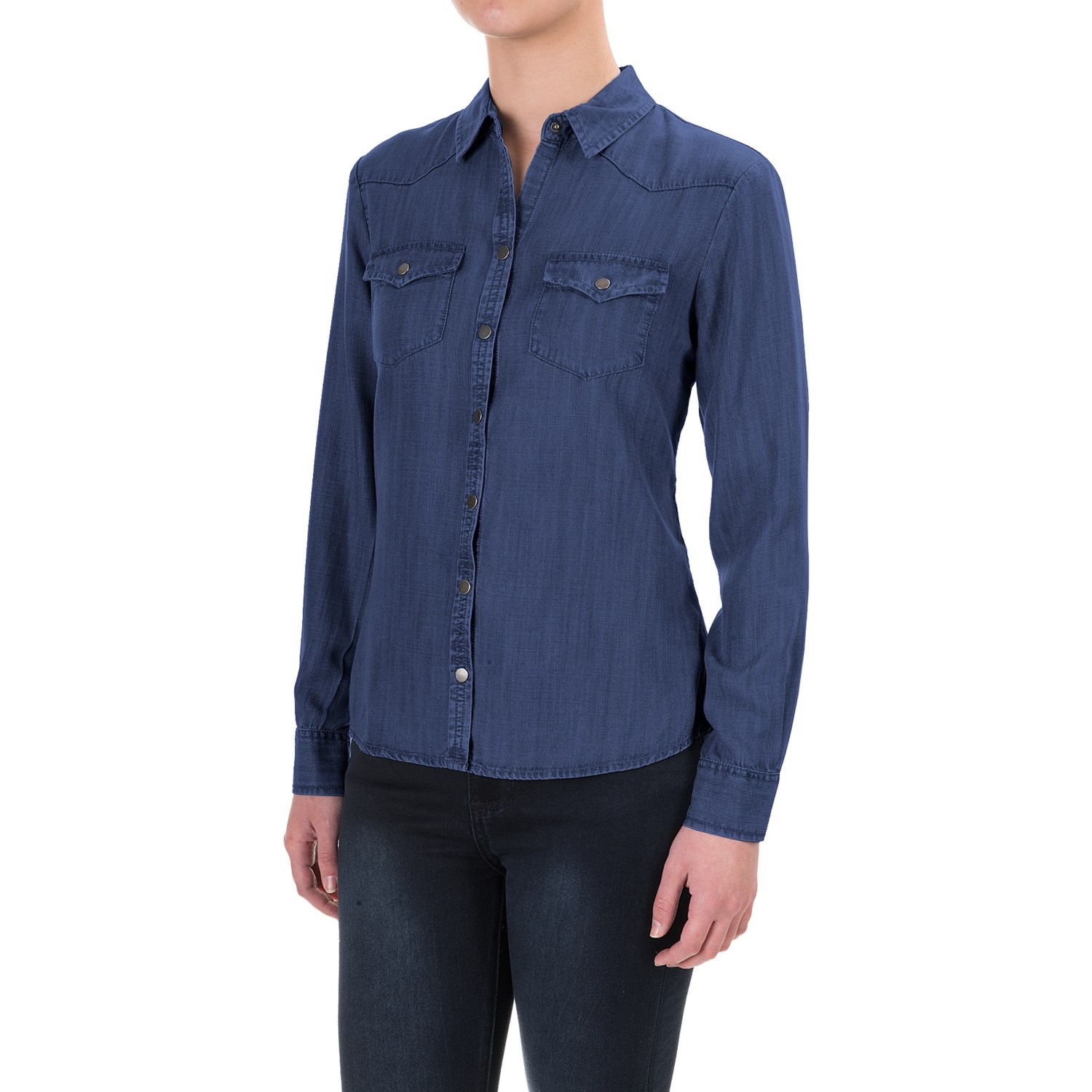 Foxcroft TENCEL® Western Shirt – Snap Front, Long Sleeve (For Petite Women)