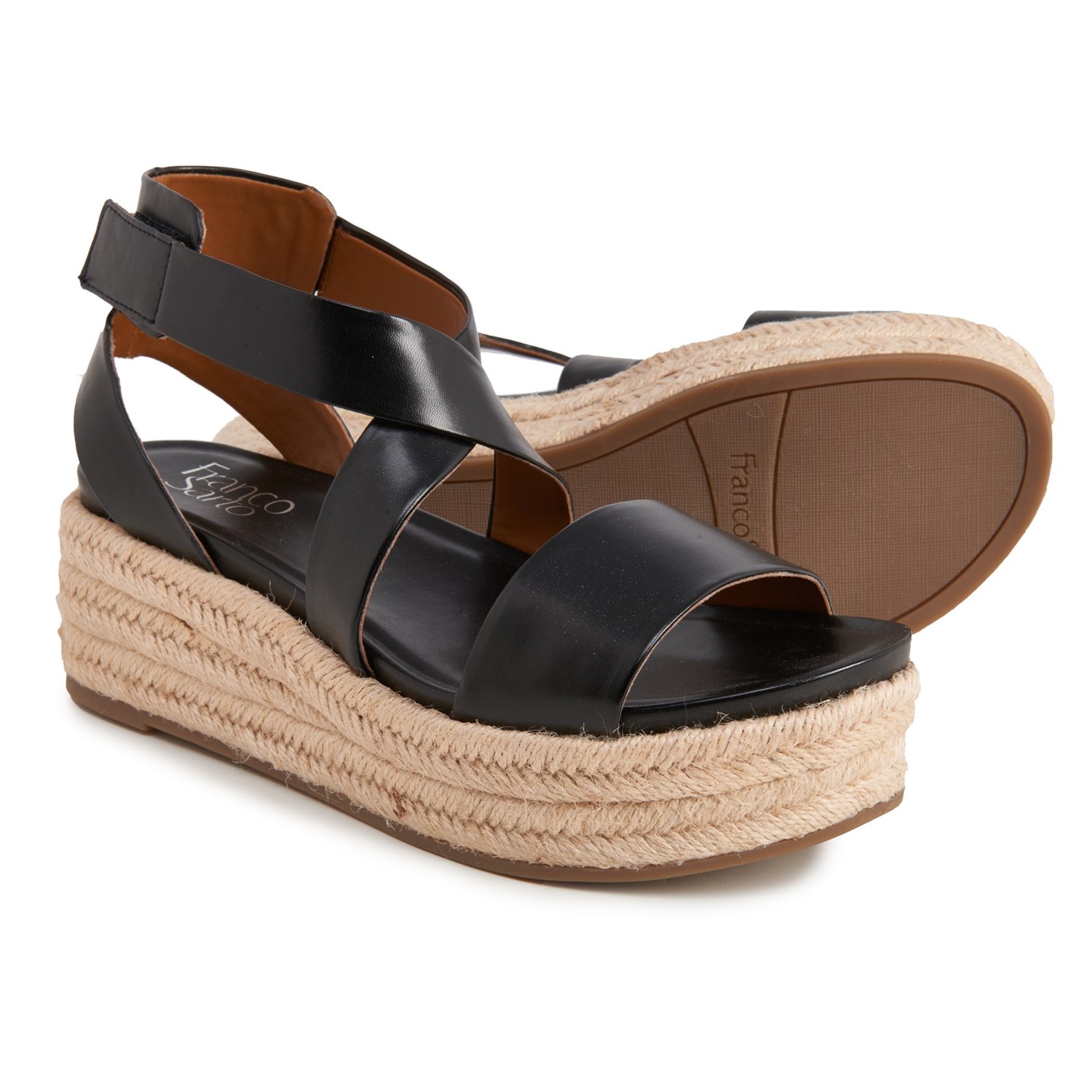 franco sarto black wedges