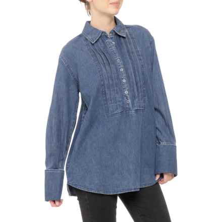 Free People After Hours Denim Shirt - Long Sleeve in Montauk Wash