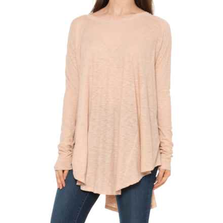 Free People Aria Trapeze Shirt - Long Sleeve Shirt in Misty Mink