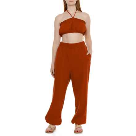 Free People Beach Don’t Kill My Vibe Halter Top and Pants Set - Sleeveless in Brown
