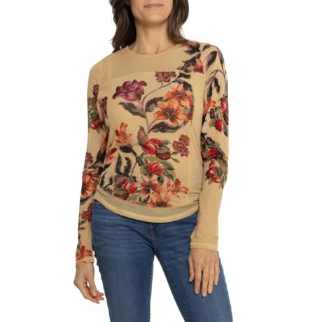 Free People Betty’s Garden Shirt - Long Sleeve in Tan