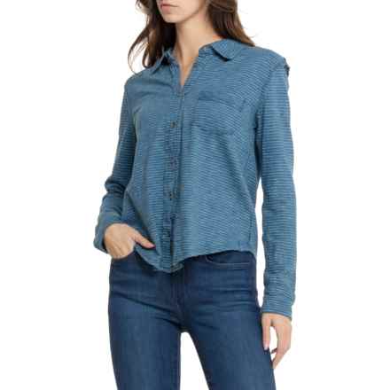 Free People Blue Shirting Shirt - Long Sleeve in Blue