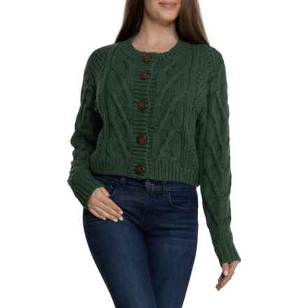 Free People Bonfire Cardigan Sweater in Black Forest