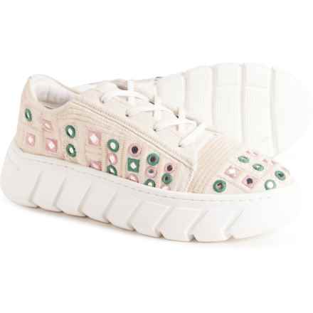 Free People Catch Me If You Can Crochet Sneakers (For Women) in White Mirror Combo