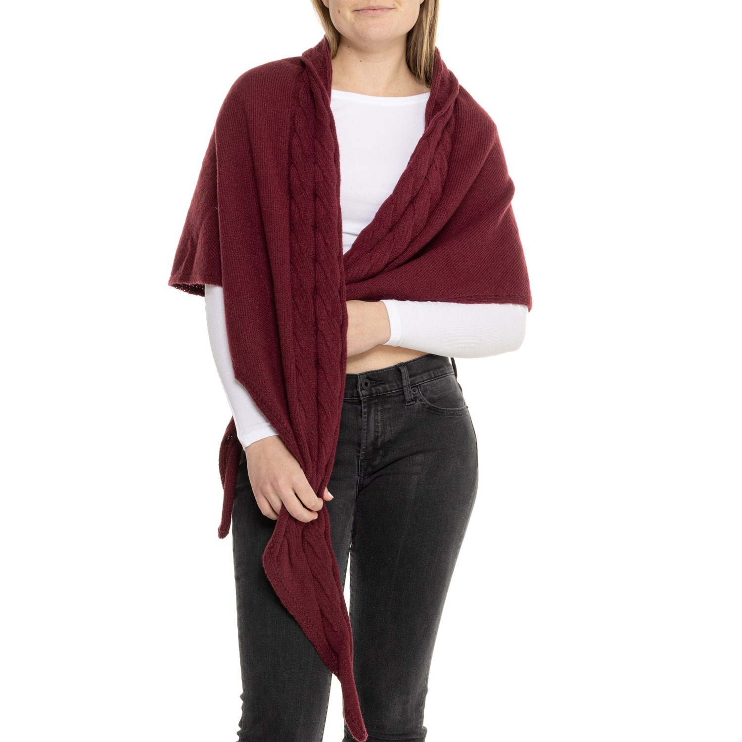 (取寄) フリーピープル コーストライン ケーブル ニット スカーフ Free People Coastline Cable Knit Scarf  Dark Red Free People Coastline Cable Knit Scarf - Save 68%