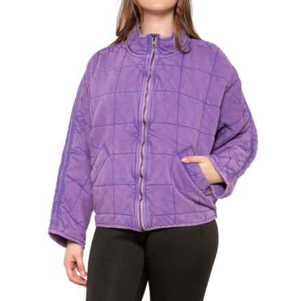 Free People Dolman Quilted Knit Jacket - Insulated in Moonberry