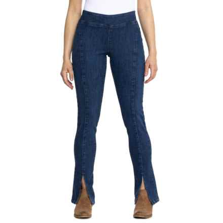 Free People Double Dutch Pull-On Slit Skinny Jeans in Blue