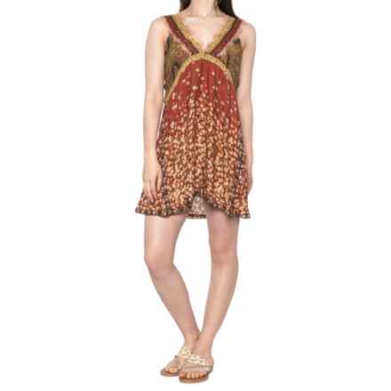 Free People East Willow Trapeze Slip Dress - Sleeveless in Copper Combo