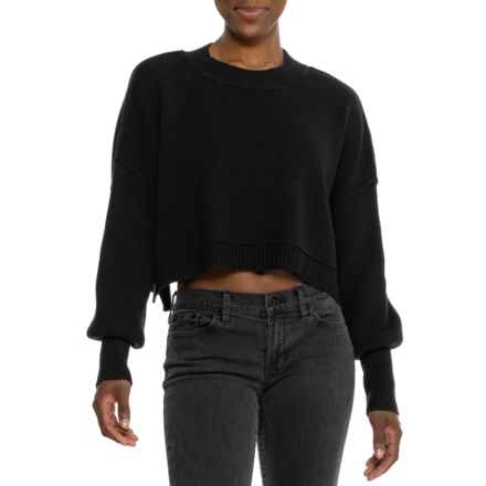 Free People Easy Street Crop Sweater in Black