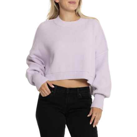 Free People Easy Street Crop Sweater in Light Purple