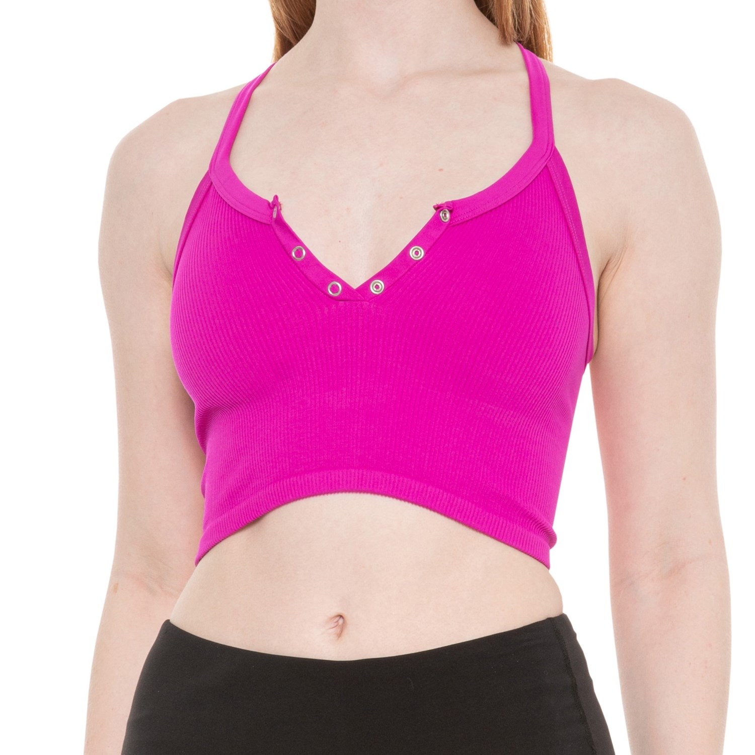 Free People Free Throw Henley Crop Tank Top Save 43