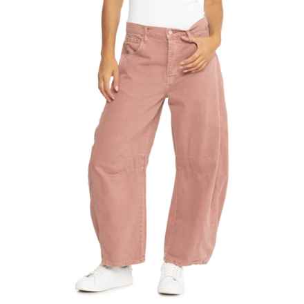 Free People Good Luck Barrel Jeans - Mid Rise in Rose