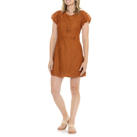 Free People Cherry Blossom Printed Mini Dress In Brown