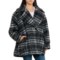 Free People Highlands Wool Peacoat in Black And White Combo