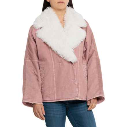 Free People Lolo Cotton Denim Jacket in Pale Mauve
