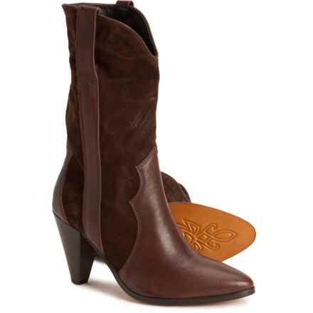 Free People Made in Italy Feather Heeled Boots - Leather (For Women) in Espresso