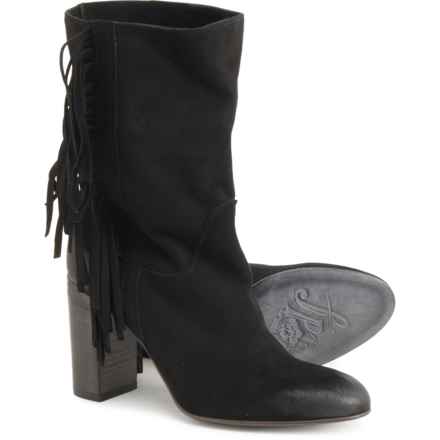 Free People Made in Italy Wild Rose Slouch Boots - Suede (For Women) in Black