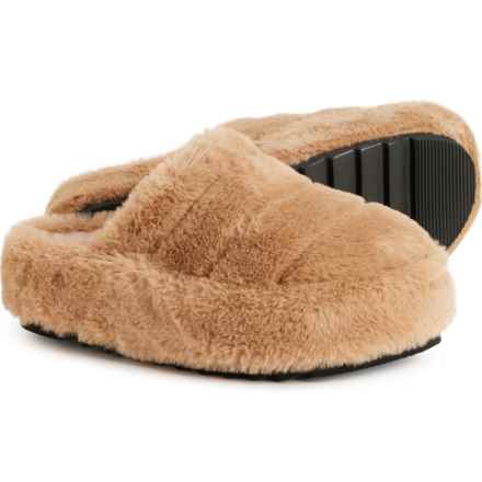 Free People Made in Spain It’s A Vibe Cozy Platform Slippers (For Women) in Taupe