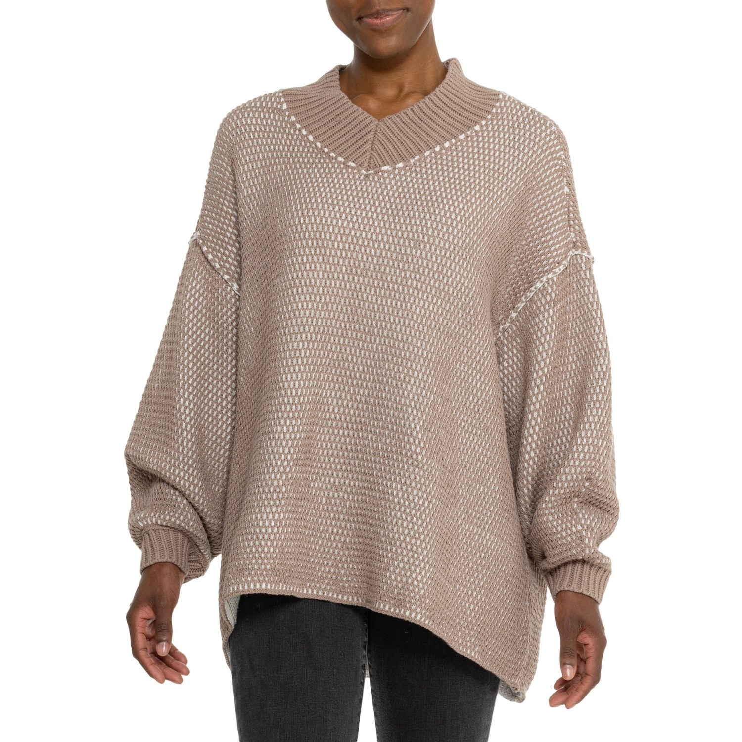 Boxy Striped Sweater - Fuzzy