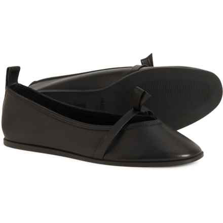 Free People Mania Bow Flats - Slip-Ons, Leather (For Women) in Black