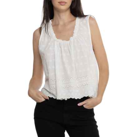 Free People Marina Eyelet Tank Top in Ivory