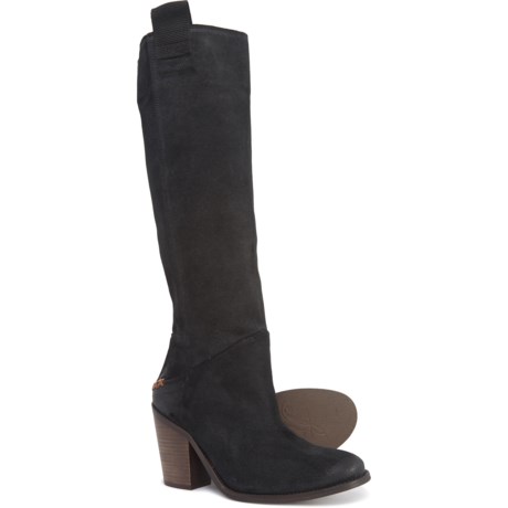 womens black suede slouch boots
