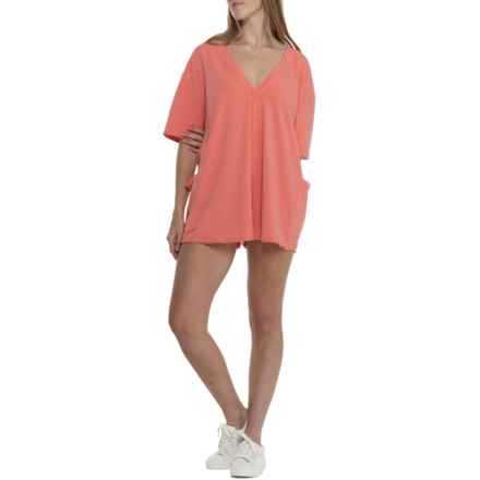 Free People Movement Hot Shot T-Shirt Romper - Short Sleeve in Hibiscus