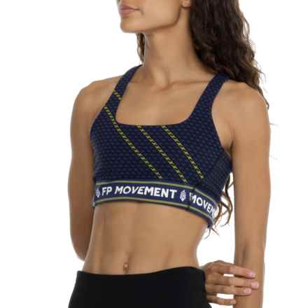 Free People Movement Logo Never Better Square Neck Sports Bra - Medium Impact in Black Combo