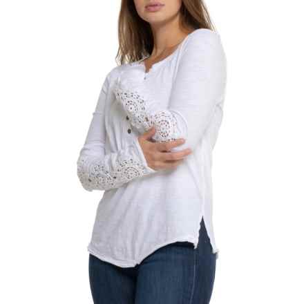 Free People Our Song Henley Shirt - Long Sleeve in Ivory